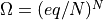 \Omega = (eq/N)^N